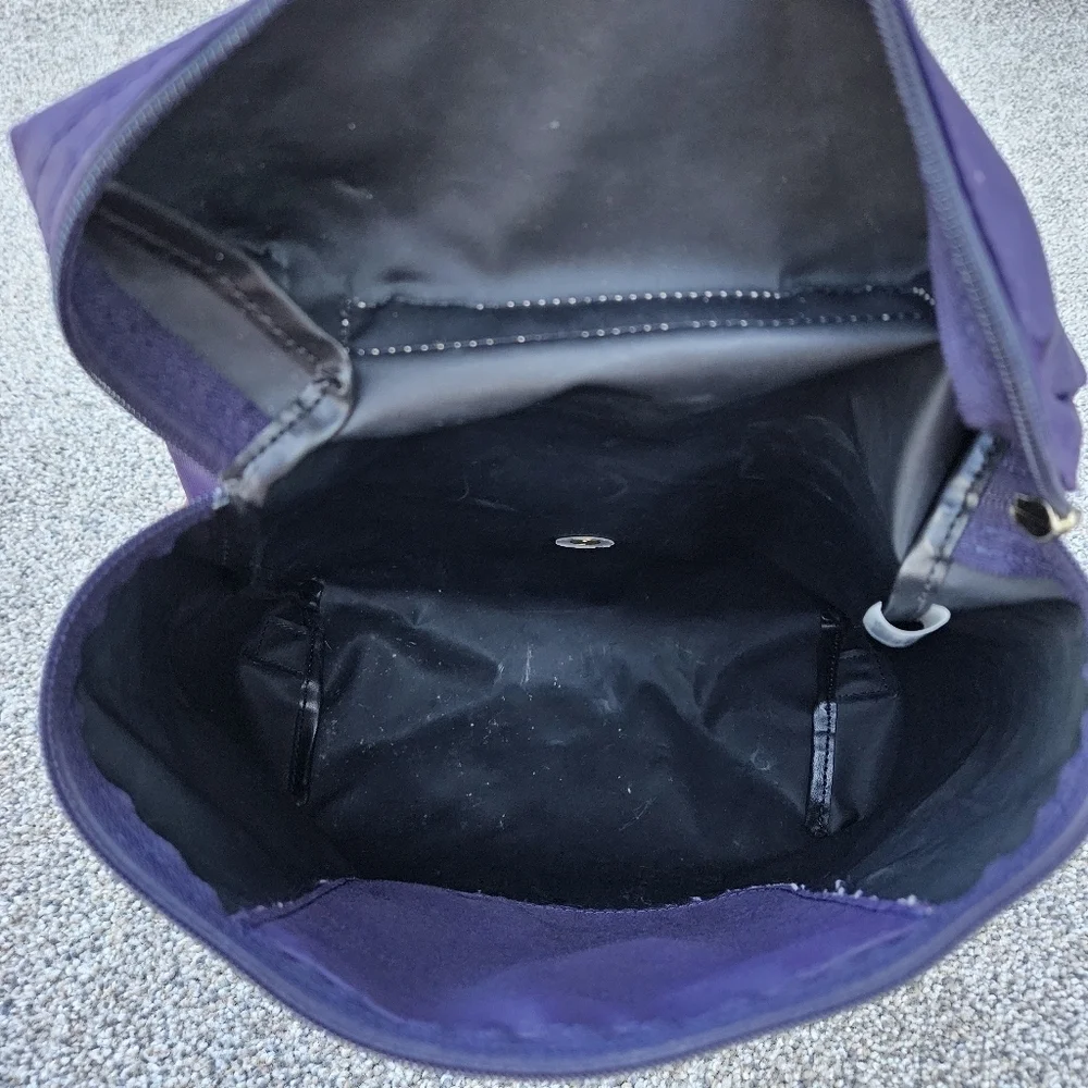 Longchamp Le Pliage Nylon Foldable Original Backpack Purple Brown 1011667